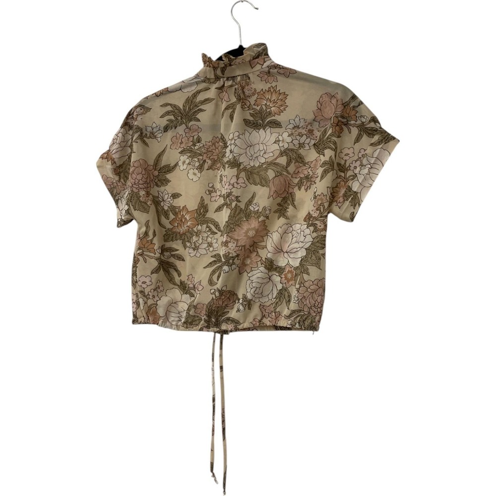 Vintage Brown 2‎ Piece Floral Blouse & Midi Skirt Outfit Set Size Small 1970s - Picture 5 of 10